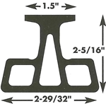 Schaefer Bridge Track, 1 1/2"(38mm), 6'(1.8m) Black 42-96