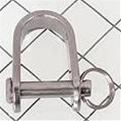 Schaefer 1/4" Pin Stamped "D" Shackle. Lightweight, S.S. shackle with a safe working load of 1750 lbs. 93-21